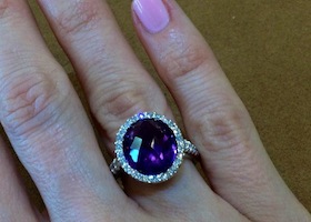 custom ring on woman's finger