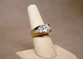 custom wedding ring on display