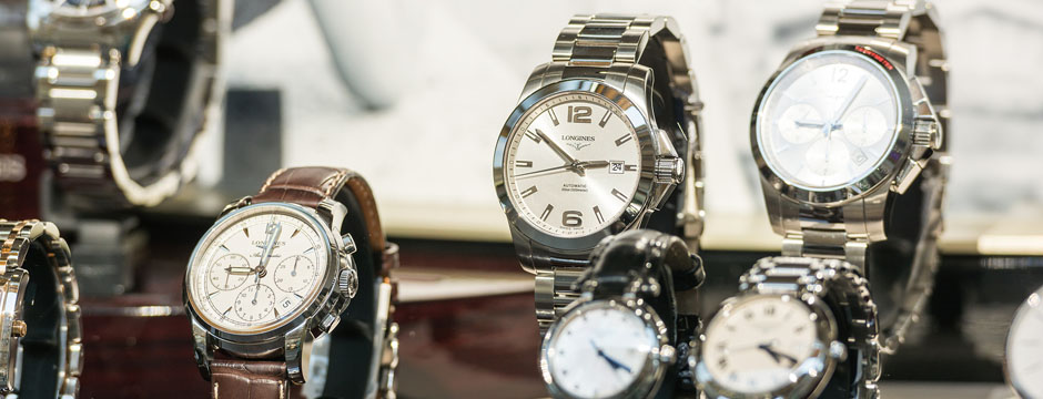 Longines Watches In Shop Window Display